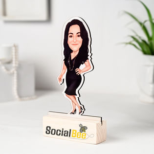 Social Bee Woman Personalised Caricature Gift