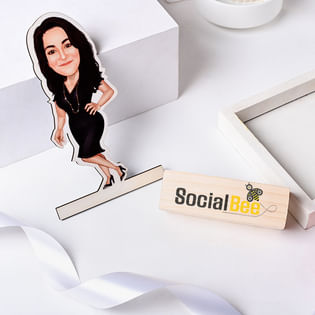 Social Bee Woman Personalised Caricature Gift