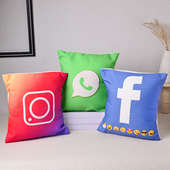set of 3 Social Media Savvy Cushions