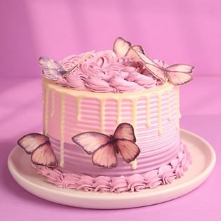 Soft Swirls Butterfly Cake