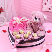 Soft Teddy N Sweet Roses Gift Box