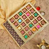 Designer Rakhi, Handmade Chocolate With Box - Solo Rakhi with 25 Handmade Chocolates