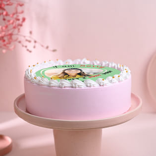 Saying Sorry from Heart Photo Cake - Side View