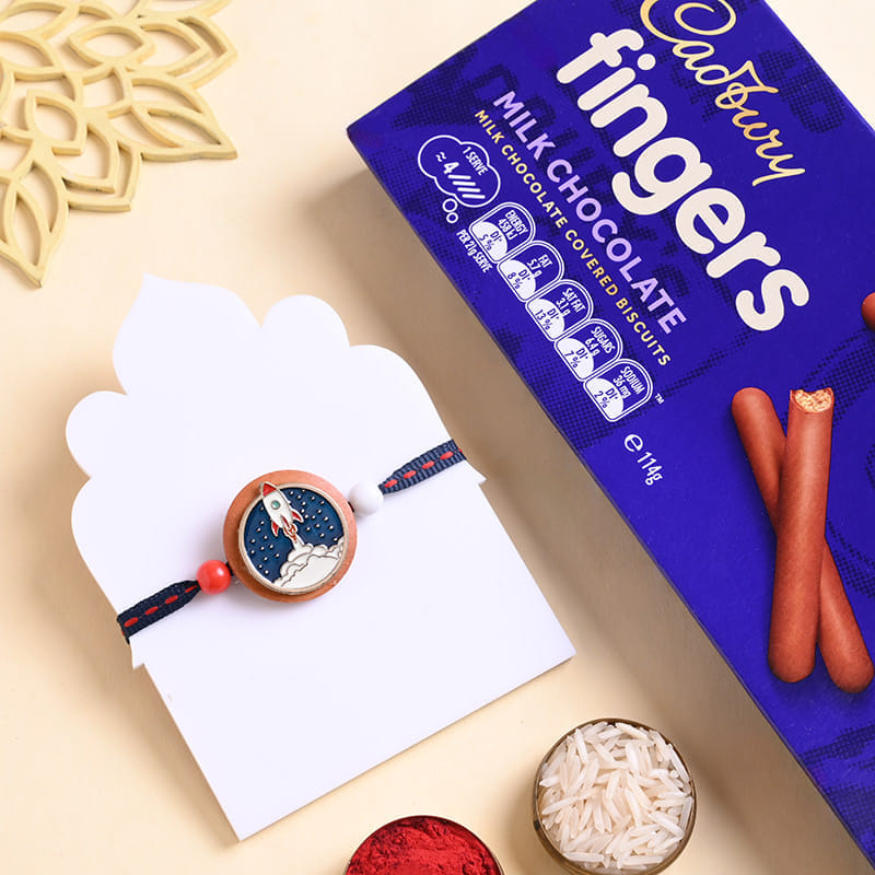 Space Rocket Kids Rakhi With Chocolates