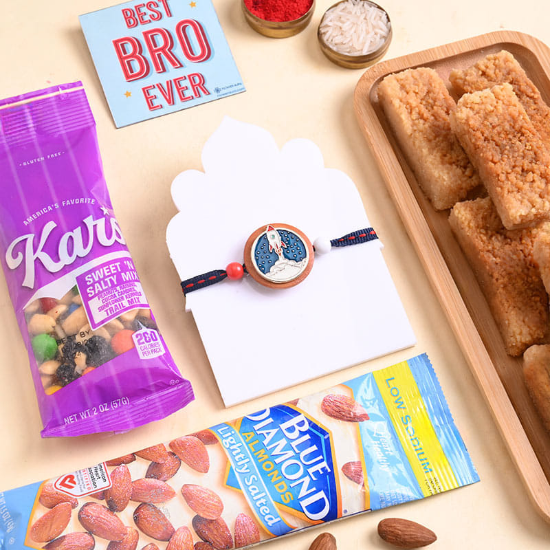 Kids Rocket Rakhi With Festive Munchies
