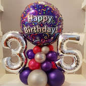 Sparkling Birthday Balloon Stand: Happy Birthday Balloon Bouquet