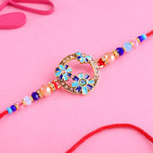 Sparkling Blue Flower Rakhi