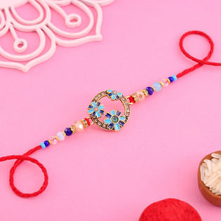 Blue Flower Rakhi Upper View