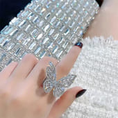 Sparkling Butterfly Love Ring