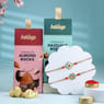 Sparkling Floral Motifs Rakhi Duo With Choco Rocks