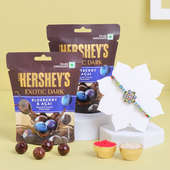 Sparkling Floral Rakhi And Hersheys Chocolates