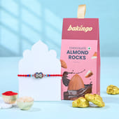 Sparkling Floral Rakhi With Almond Rocks