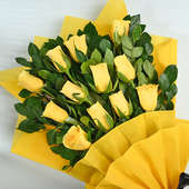 Sparkling Meenakari Rakhi N Yellow Roses Bouquet