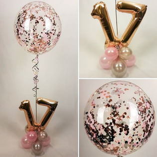 Sparkling Balloon Bouquet with Numeric Foil Balloon