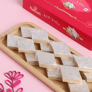 Set of 3 Sparkling Rakhi With Haldiram Kaju Katli