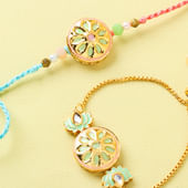 Sparkling Stone Bhaiya Bhabhi Rakhi Set