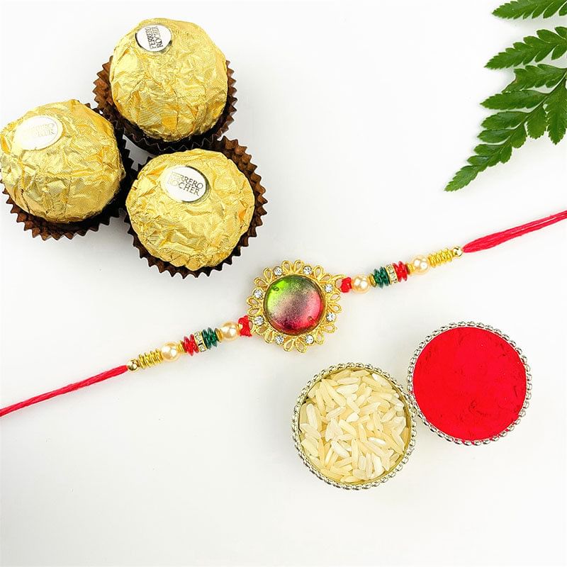 Sparkling Vibrant Rakhi With Ferrero Rocher-Canada