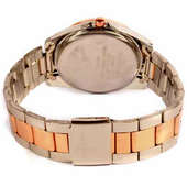 Side View of Copper and Silver Colour Custom Wrist Watch for Ladies