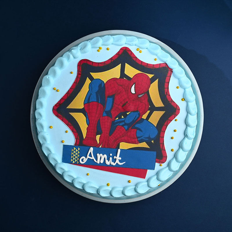 Top View of SpiderMan Cake