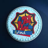 Top View of SpiderMan Cake