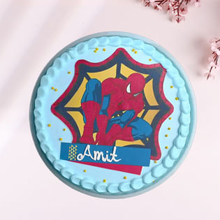 Top View of SpiderMan Cake
