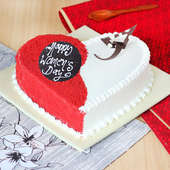 Heart-shaped red velvet cake for Women's Day