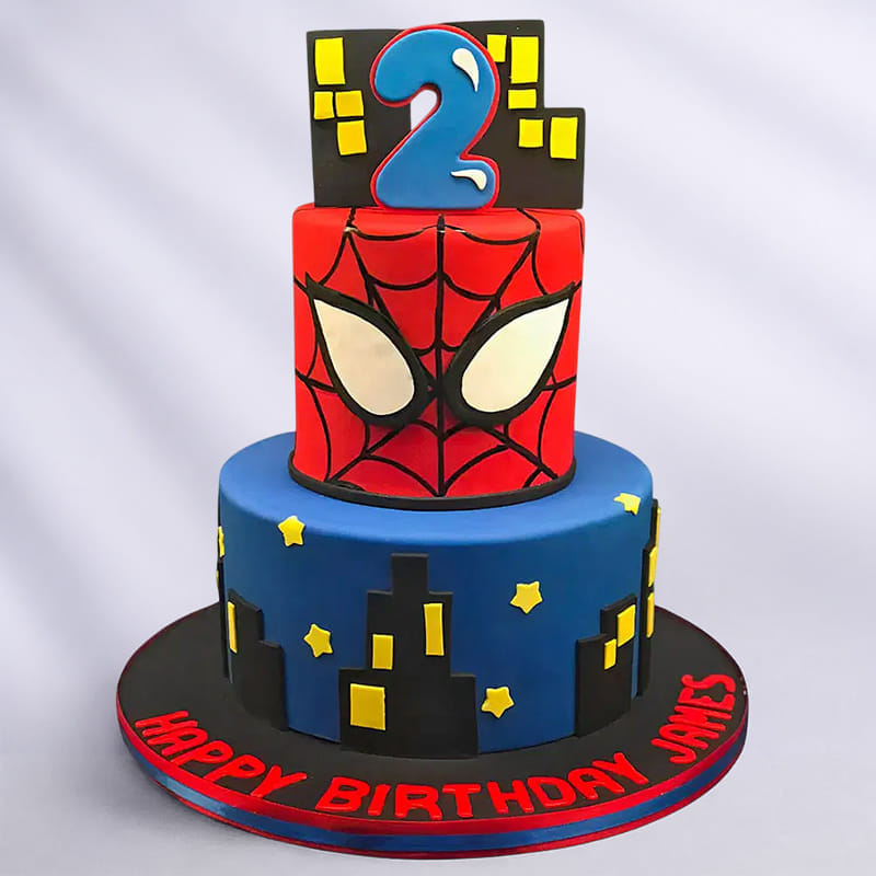Spiderman Comic Cityscape Cake