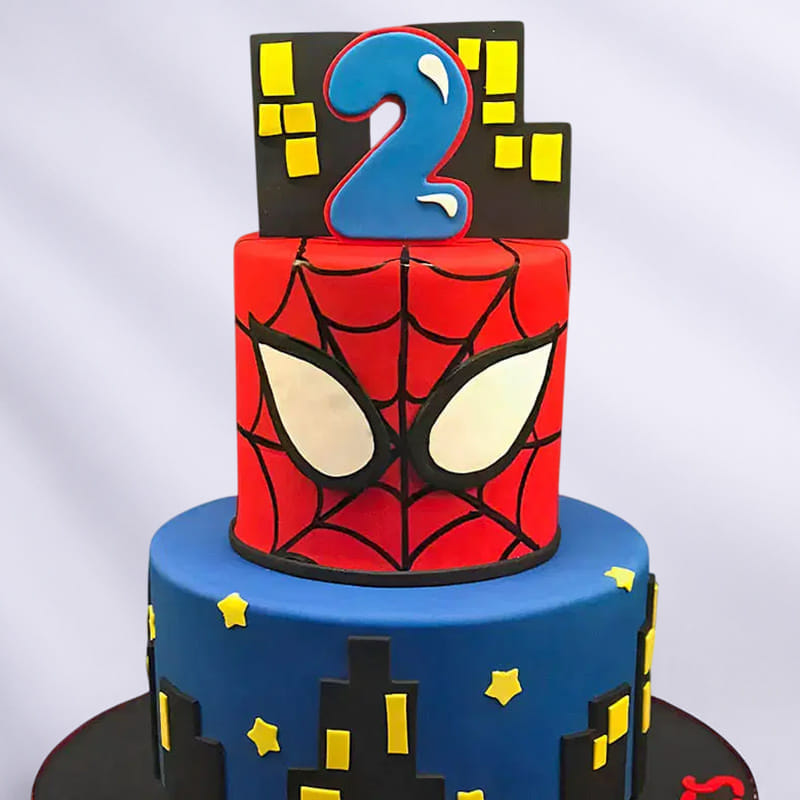 Spiderman Comic Cityscape Cake