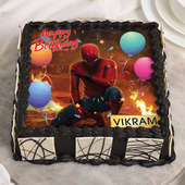 spidey photo print cake for birthday