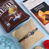 Spiritual Charms Bracelet Rakhi With Choco Delights