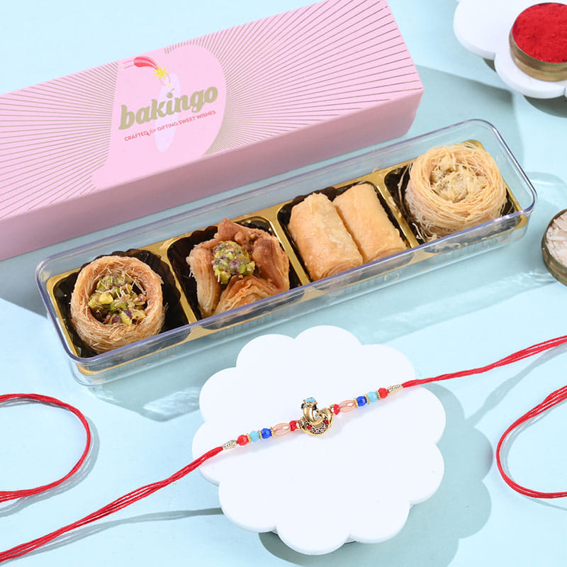 Spiritual Ganesha Motif Rakhi With Baklava