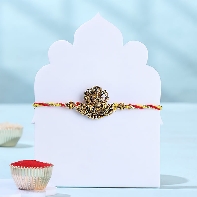 Spiritual Lord Ganesha Rakhi With Chocolate Bar