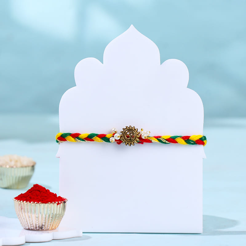 Spiritual Om Rakhi With Gulab Jamun