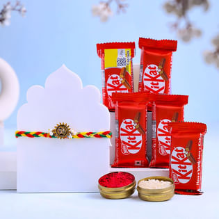 Spiritual Om Rakhi With Kitkats