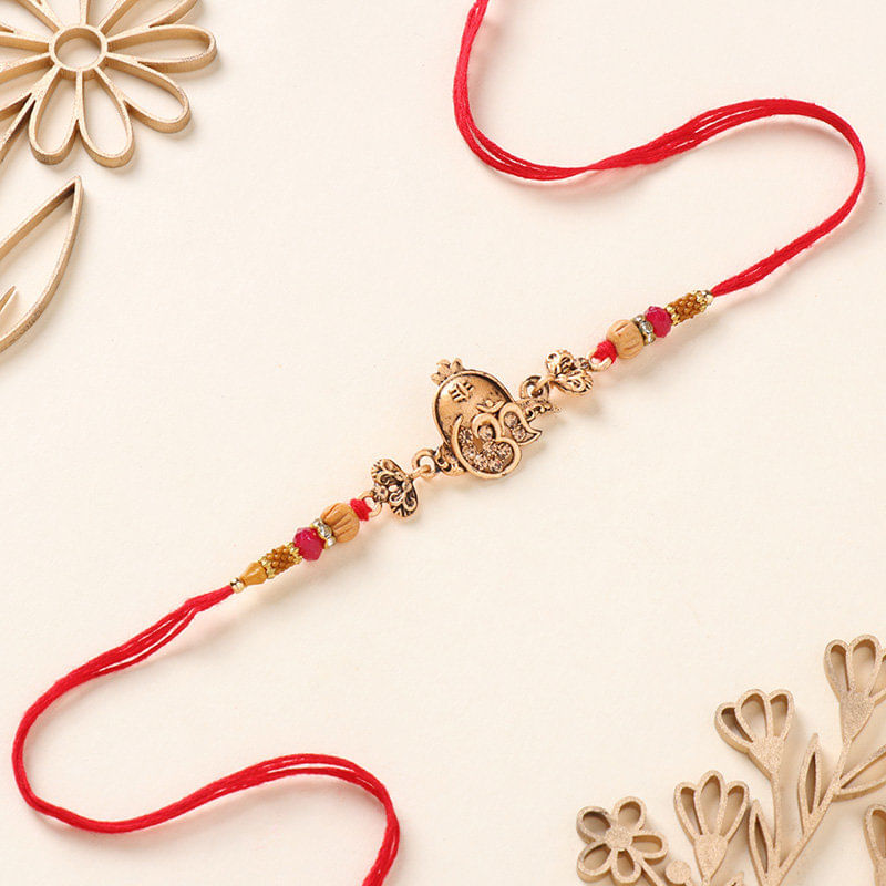 Spiritual Om Shivling Metal Rakhi