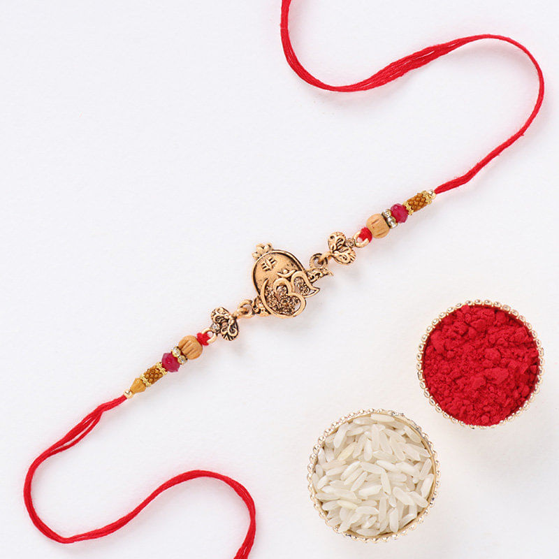 Spiritual Om Shivling Metal Rakhi