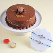 Spiritual Rakhi Duo With Ferrero Chocolate Cake
