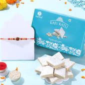 Spiritual Rudraksha Rakhi With Kaju Katli