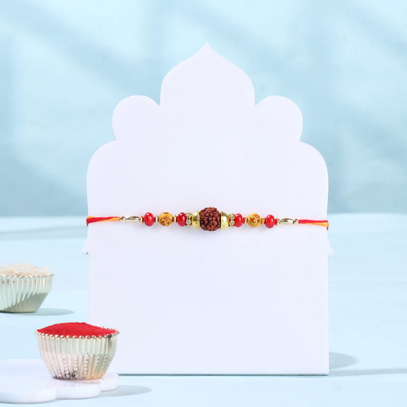 Spiritual Rudraksha Rakhi With Kaju Katli