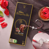 Splendid Silver Ganesha Rakhi With Chocolate