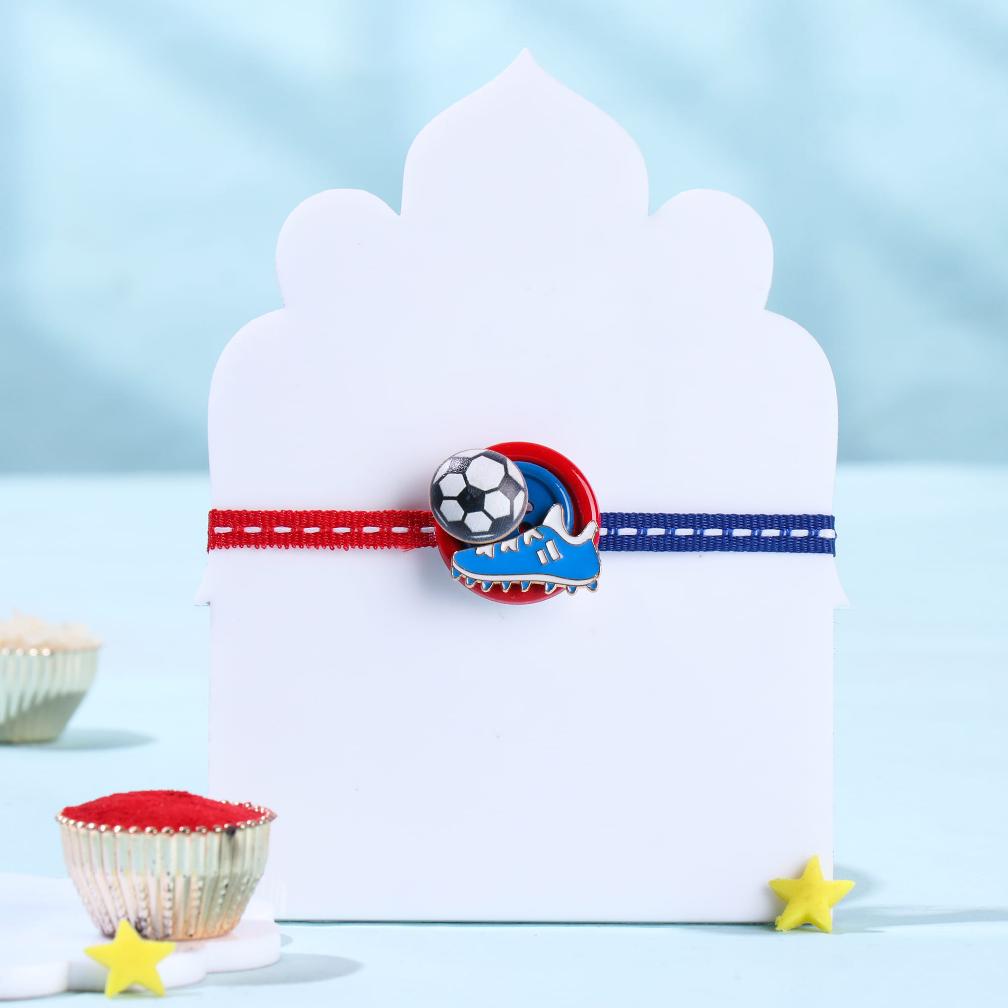Sporty Football Rakhi With Choco N Trail Mix