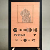 Front view of Spotify Wooden Plaque for girls