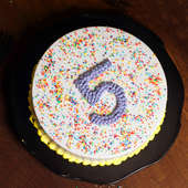 Top view of Fifth Birthday Cake