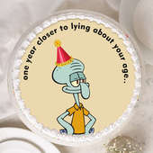 Squidward Theme Happy Birthday Cake