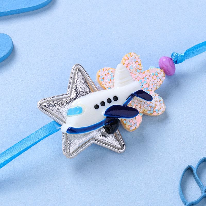 Starry Aeroplane Kids Rakhi