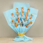 Starry Choco Bouquet - Bouquet of Fourteen 5 Stars in Blue Paper Packing