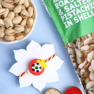 Starry Football Rakhi With Pistachios