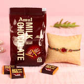 Stone Rakhi N Milk Chocolate