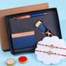 Stone Studded Rakhi Duo With Mens Gift Set