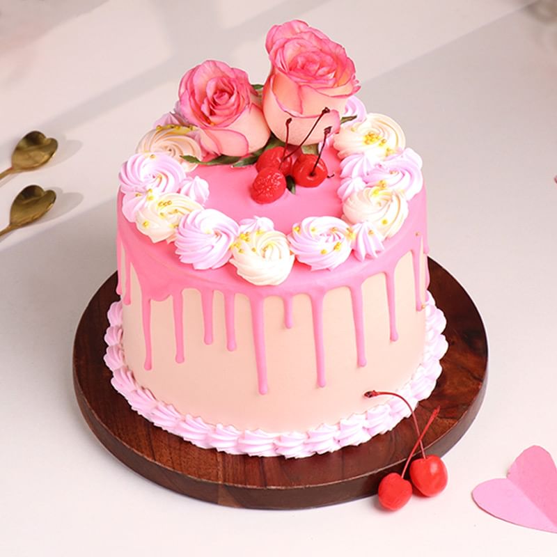 Blush Drip Love Cake